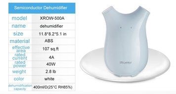 HOMY Portable Semiconductor Dehumidifier, Mini Air Dryer,Multi-mode and Touch Screen Whisper Quiet (Dehumidification... N4