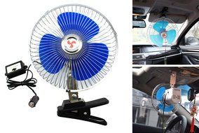 Happykueen 12V 8 inch Car Oscillating Fan Automobile Car Fan Vehicle Cooling Fan With Clip and Cigarette Lighter...