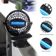 Elechomes EH101 Rechargeable Operated Clip on Mini Desk USB Fan for Home Office Baby Stroller Car Laptop Study... N4