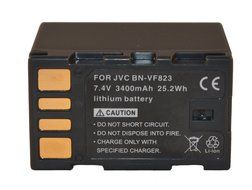 High Capacity Decoded (3400 mAh) JVC BN-VF823, BN-VF823U, BN-VF823USP Replacement Battery Pack for JVC GZ-MS120... N2