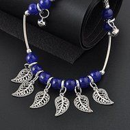 Leaf Bell Tassel Anklet Chain Ankle Bracelet Link Tibetan Silver Foot Jewelry
