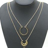 Fashion Vintage Women Crescent Jewelry Bib Moon Pendant Statement Chain Necklace
