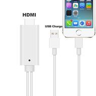 8pin HDMI Adapter AV Cable HDTV AUDIO for iPhone SE/5/5S/6/6S Plus Support HD 1080P Connect TV and Car,6ft(Silver) N9