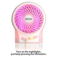 iKKEGOL Mini Portable Wireless Rechargeable Super Strong Wind Desk Fan W/ Rechargeable Battery - 3 Mode Wind Speed... N18