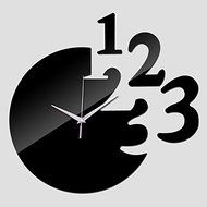 EverTrust(TM) new promotion home decor real diy mirrors acrylic wall clock quartz watch round digital modern design 3d