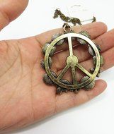 QTMY Fashion Antiwar Peace Sign Long statement Choker Necklace Jewelry Collar with Pendant chain for Women N2