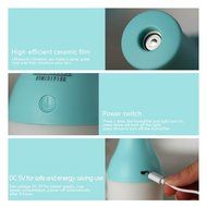 Mini Humidifier Home Air Diffuser USB Portable Cool Bottle Design LED Night Light Aromatherapy Mist Maker (Pink) N2