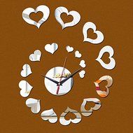 EverTrust(TM) Special Offer Sale Best-selling Mirror Wall Clock 3 D Heart Stick Modern Home Decoration Diy Fashion... N2