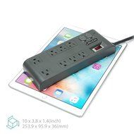 BESTEK 8-Outlet Surge Protector Power Strip 6-Foot Cord with 5.2A 4-Port USB Ports, ETL Listed N10