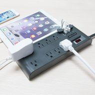 BESTEK 8-Outlet Surge Protector Power Strip 6-Foot Cord with 5.2A 4-Port USB Ports, ETL Listed N11