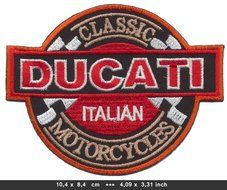 Ducati Classic Italian Motorcycles Motorrad Italien cotton patches Logo Vest Jacket Hat Hoodie Backpack Iron On...