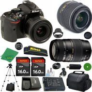 Nikon D5200 International Version - No Warranty, 18-55mm f/3.5-5.6 VR, Tamron 70-300mm DI LD Zoom, 2pcs 16GB ZeeTech...