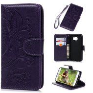 Galaxy S6 Case,Samsung Galaxy S6 Case - Wallet Flip Stand Case Embossed Plants PU Leather Case Shockproof Soft... N2