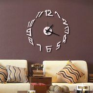 MuLuo Creative Numbers Wall Clock DIY Acrylic Wall Stickers Watches Home Decor Clock Four colors silver N6