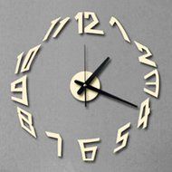 MuLuo Creative Numbers Wall Clock DIY Acrylic Wall Stickers Watches Home Decor Clock Four colors silver N7