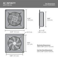 AC Infinity AIRTITAN S3, High Airflow Fan System 6&quot; with Speed Control, for Equipment Room Closet Cabinet Cooling N2