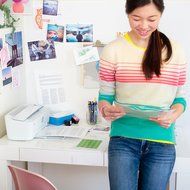 HP DeskJet 3755 Compact All-in-One Photo Printer with Wireless &amp; Mobile Printing, Instant Ink ready - Blue Accent... N14
