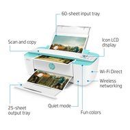 HP DeskJet 3755 Compact All-in-One Photo Printer with Wireless &amp; Mobile Printing, Instant Ink ready - Blue Accent... N15