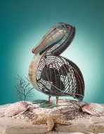 Deco Breeze DBF0366 Cast-Metal 16-1/2-Inch Pelican-Shaped Decorative Fan