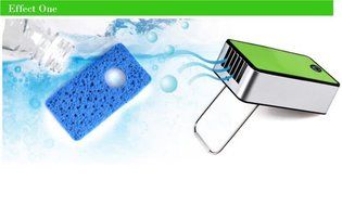 LOHOME(TM) Portable Mini USB Air Conditioning Fan Chargeable Hand-held No Leaf Fan Air Conditioner (Green) N2