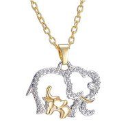 New Chic Crystal Charm Mom &amp; Baby Elephants Pendant Necklace Mother's Day Gift
