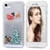 Badalink iPhone 7 Case (4.7&quot;) Christmas Tree Liquid Case Crystal Clear Hard PC Case Bling Shiny Glitter Liquid... N2