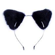 Chunlin Orecchiette Anime Neko Cosplay Halloween Party Cat Fox Ears Long Fur Ears (Black Headband)