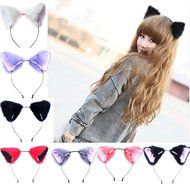 Chunlin Orecchiette Anime Neko Cosplay Halloween Party Cat Fox Ears Long Fur Ears (Black Headband) N2