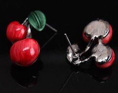 Charm Women Cherry Pendant Chain Choker Collar Bib Necklace Banquet Jewelry Set N2