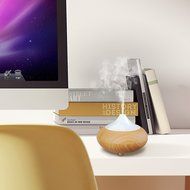 VicTsing Aromatherapy Cool Mist Humidifier with 7 Color LED Lights, Wood Grain, 140ml N4