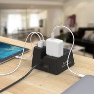 ORICO Charging Stand Surge Protector with 5 USB Ports and 2 AC Outlets Built in 5 Feet Cord Power Strip N7