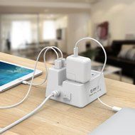 ORICO Charging Stand Surge Protector with 5 USB Ports and 2 AC Outlets Built in 5 Feet Cord Power Strip N8