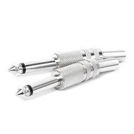 6.35mm Microphone Input Audio Output Plug Silver