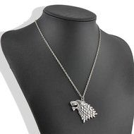 Vintage Game of Thrones House of Stark Wolf Fire Direwolf Pendant Necklace Gift N2