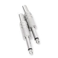 6.35mm Microphone Input Audio Output Plug Silver N2