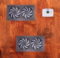 AV Cabinet Cooling: Dual-Megafan Air Control with Digital thermostat &amp; multispeed N5