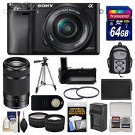 Sony Alpha A6000 Wi-Fi Digital Camera &amp; 16-50mm (White) with 55-210mm Lens + 64GB Card + Case + Battery &amp; Charger... N6