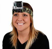 DURAGADGET Green Camo Print Fully Adjustable Head Strap Mount For All GoPro Cameras N5