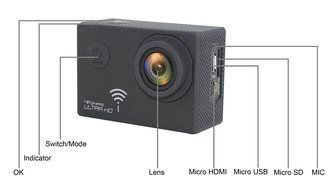 Action Camera, MiSafes Waterproof 4K 2160P Diving Camcorder 170&deg; Wide Angle HD WIFI Car DVR Cam 30m Digital Underwater... N6