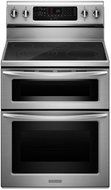 Kitchenaid KERS505XSS 30-Inch, 5-Element Freestanding Double Oven Range with Even-Heat Convection