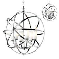 Z-Lite 6017-6L-CH 6 Light Pendant with Steel Material, Matte Opal by Z-Lite