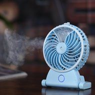 Humidifier Fan Handheld USB Mini Misting Cooling Fan Humidifier by eBerry&reg; (Blue)