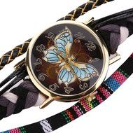 AutumnFall&reg; The Sleek Stylish and Chic Knit Bracelet Butterfly Watch Ladies Decorative (Hot Pink) N8