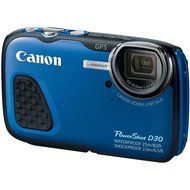 Canon PowerShot D30 Waterproof Digital Camera Blue + 16GB Class 10 Memory Card + Backup Battery + Deluxe Cleaning... N4