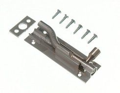 Door Barrel Slide Bolt Cranked Offset 75Mm 3 Inch Chrome + Screws by ONESTOPDIY
