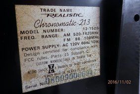 Realistic Radio Model No 12-1520 N5