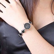 New Women Stainless Steel Black Oval Band Analog Quartz Wrist Watch Accessories