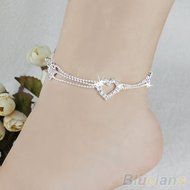 New Charm Silver Plated Bead Anklet Ankle Bracelet Chain Crystal Fashion Jewelry