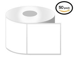 1 Inch Core - 1 x 1 Zebra Compatible Direct Thermal Labels 50 Rolls for Zebra Desktop Printer GC420d GC420t GK420d...