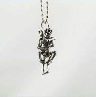 Men Infinity Tibetan Silver Black Stainless Steel Skull Pendant Chain Necklace N2